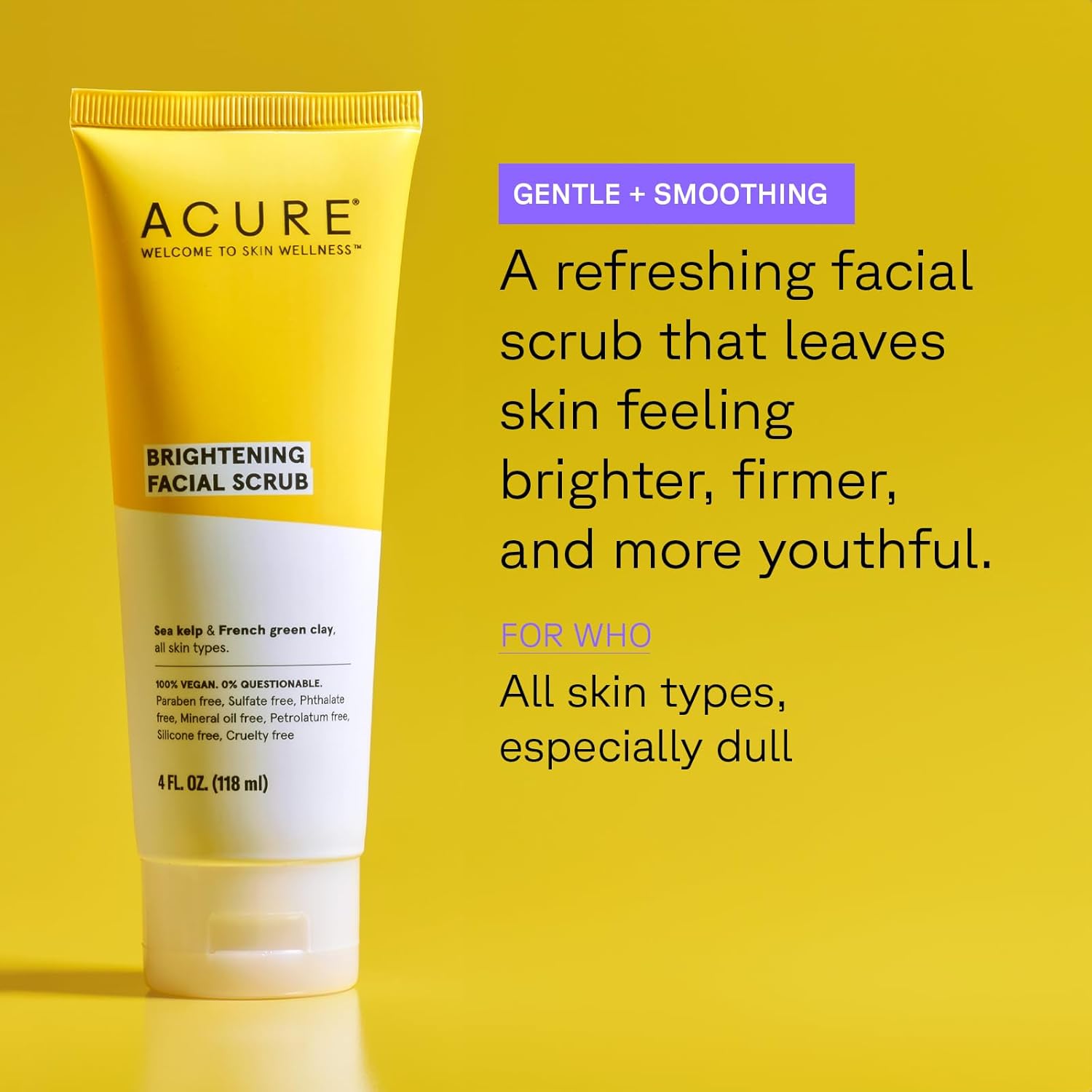 Acure Brightening Facial Scrub for a Youthful