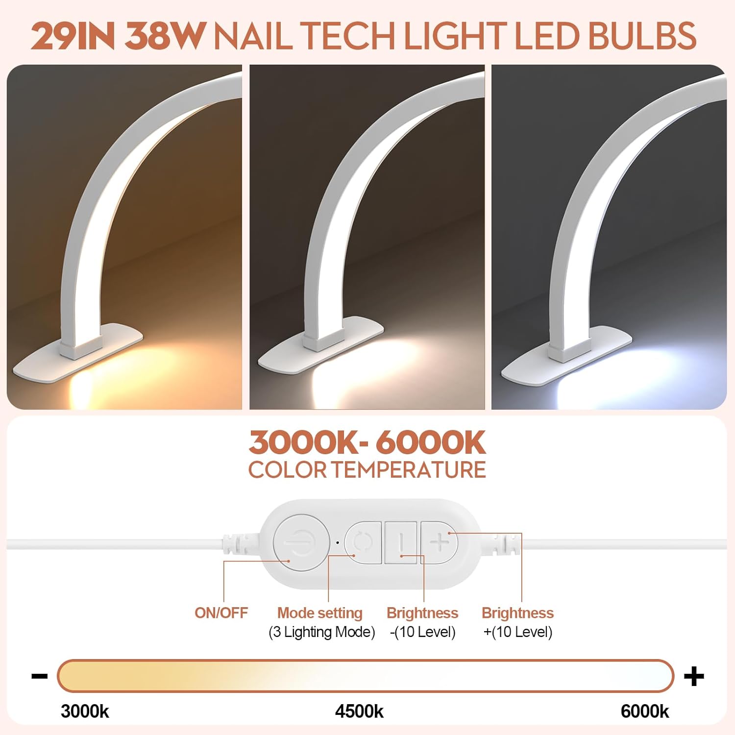 Premium Large Half Moon LED Light for Nail Tech