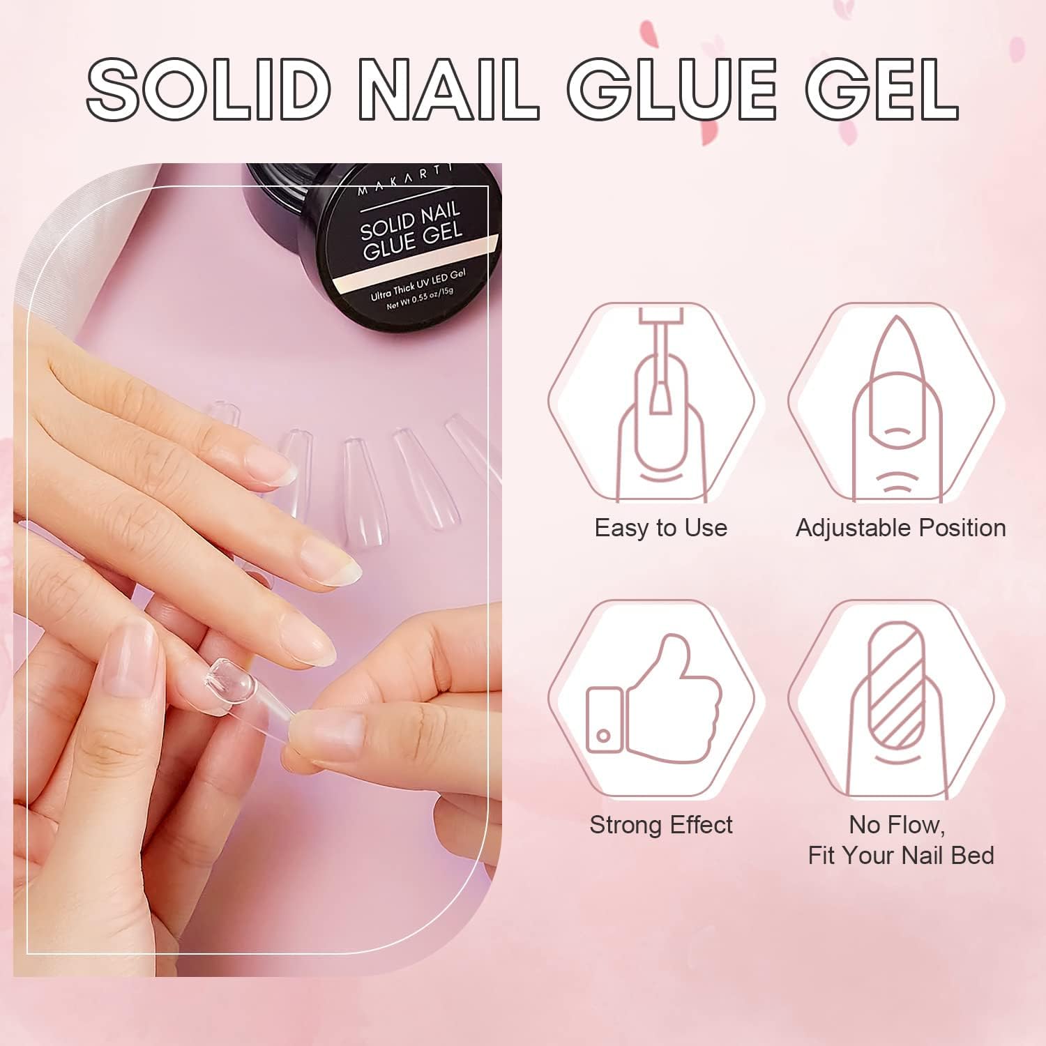 Makartt Solid Nail Glue Gel for Press On Nails