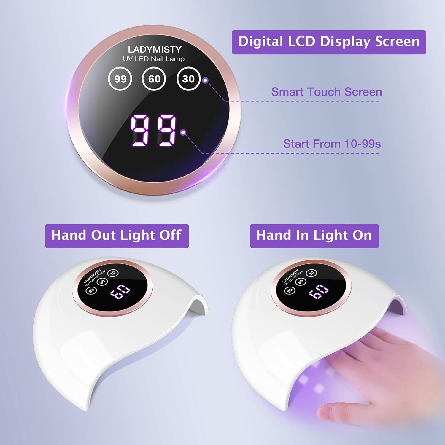72W UV LED Nail Lamp Light Dryer for Nails Gel Polish