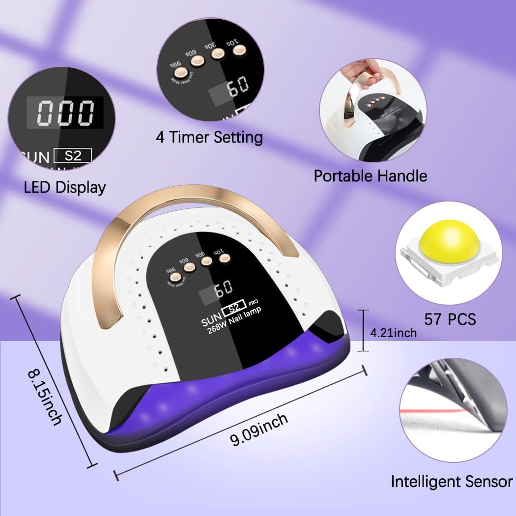268W UV LED Nail Lamp, LKE Nail Dryer for Gel Polish