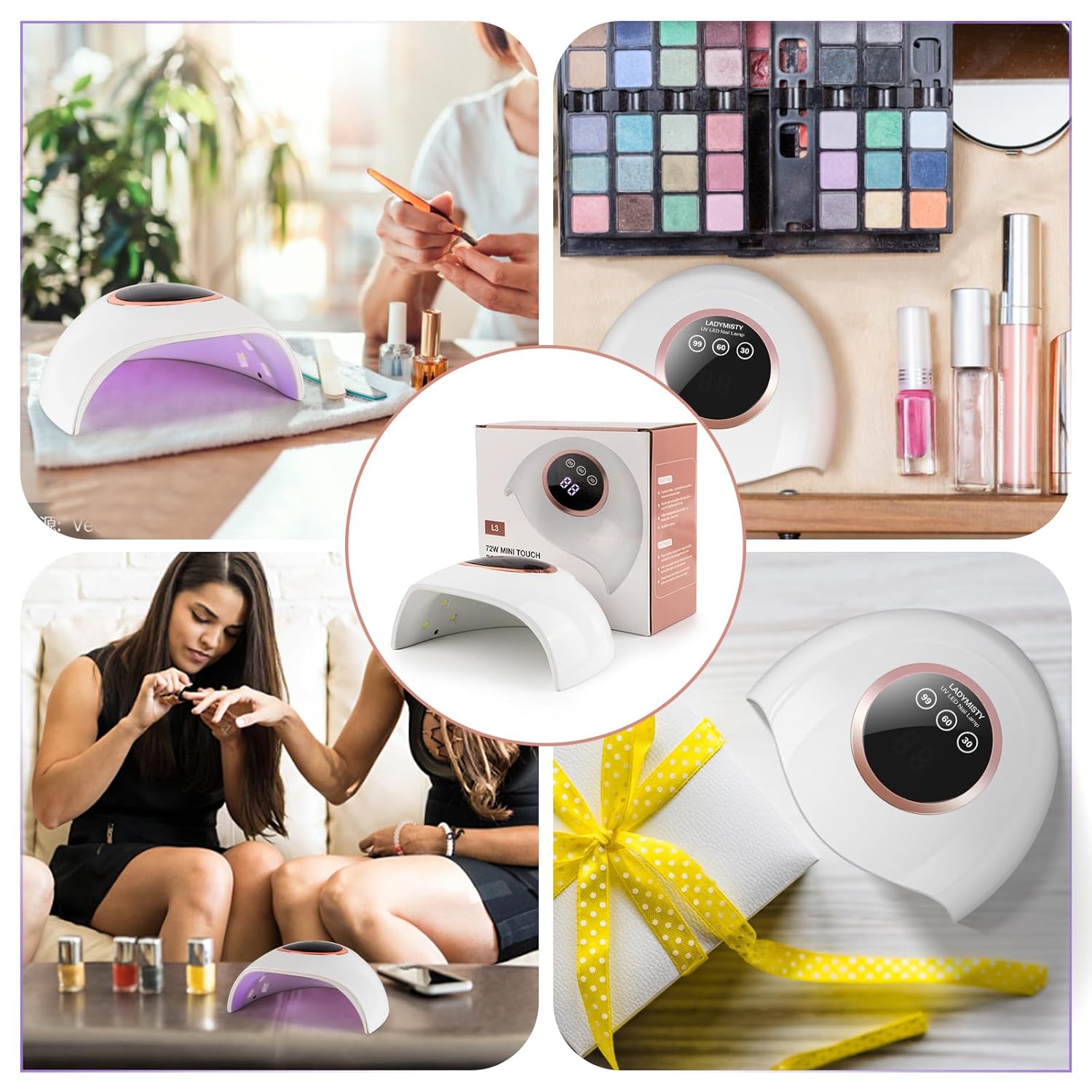 72W UV LED Nail Lamp Light Dryer for Nails Gel Polish