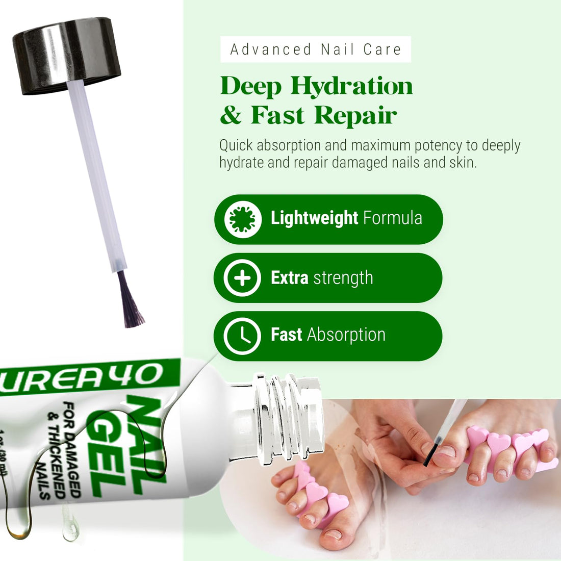 Urea Nail Gel - Softens Cracked Heel Calluses & Thick Toenails