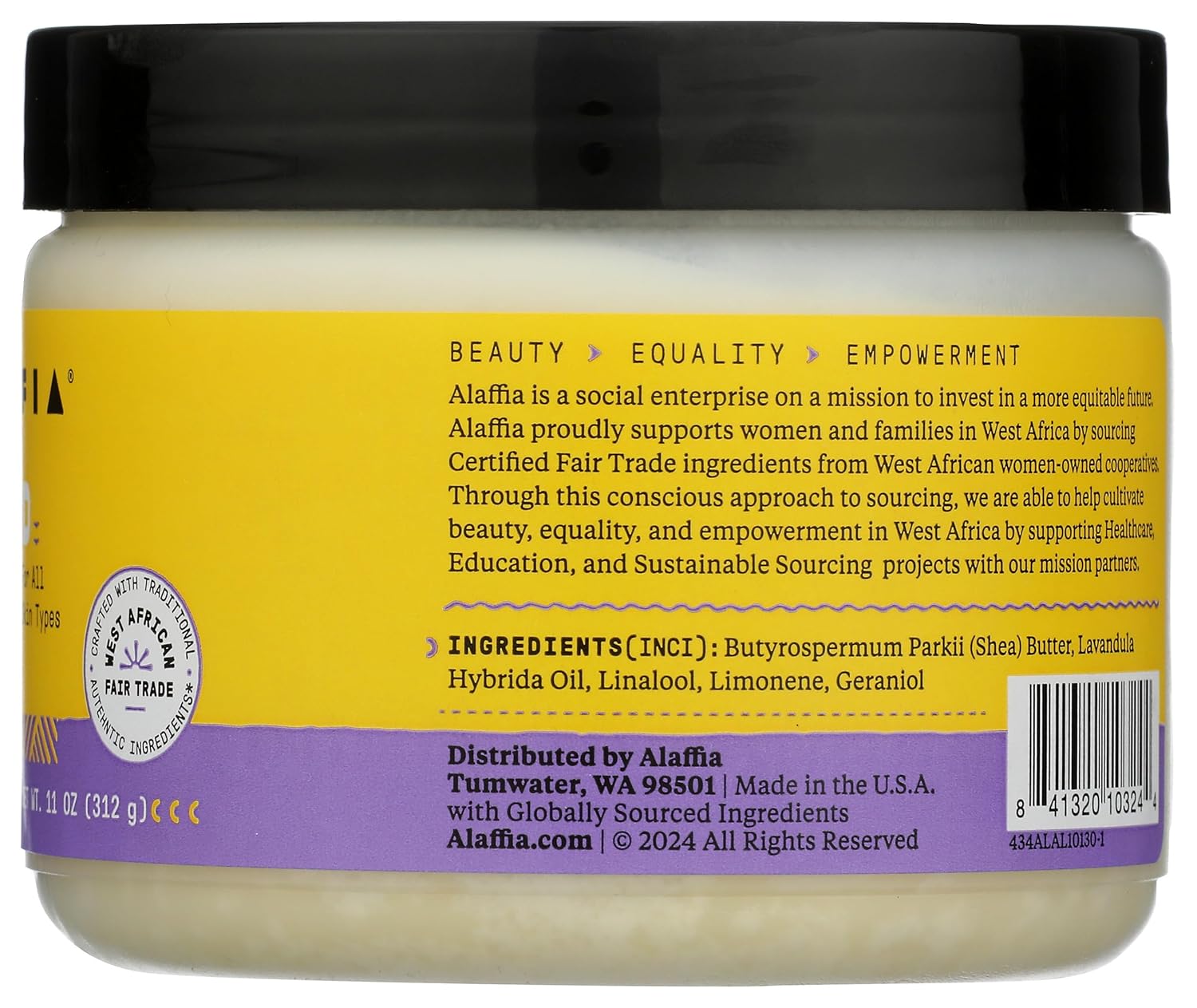 ALAFFIA Lavender Authentic African Unrefined Shea Butter