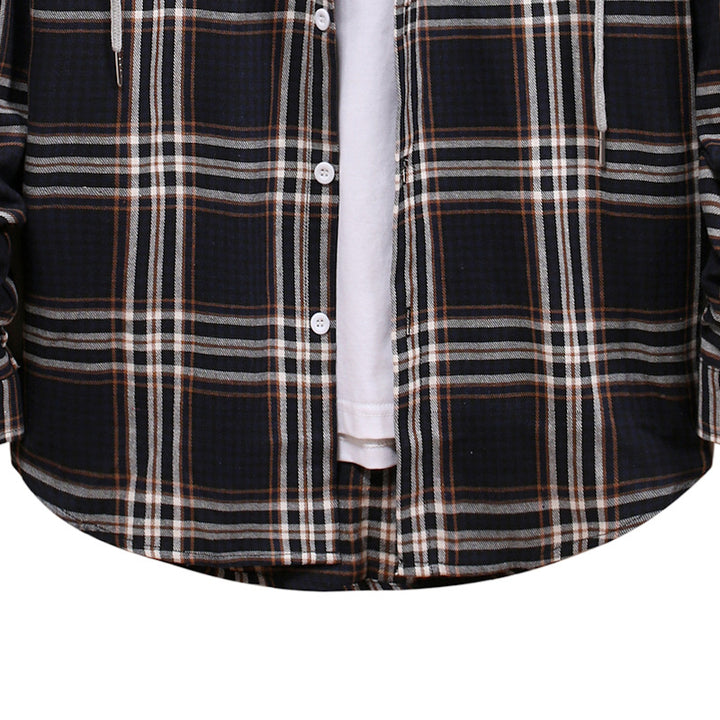 Plaid Shirt Men's Autumn Hooded Jacket