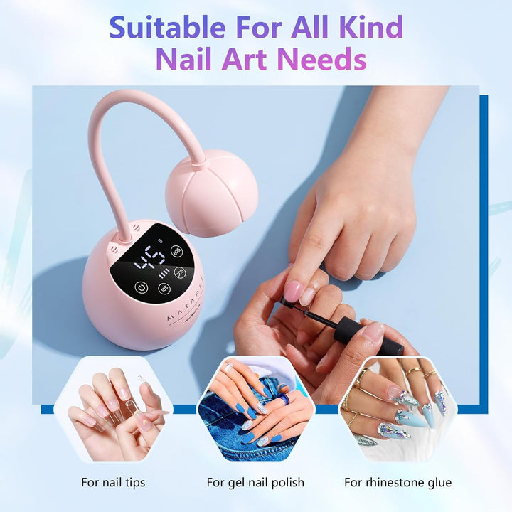 Hand inside the Makartt UV LED Nail Lamp by BodyBlissEssentials, demonstrating fast and even curing for a perfectly set gel manicure