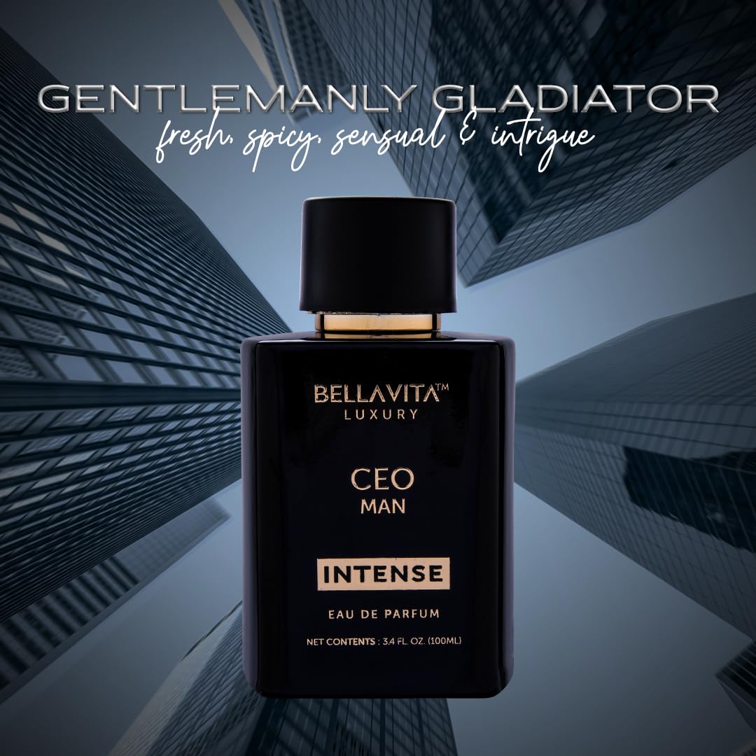 BellaVita CEO Man INTENSE fragrance by BodyBlissEssentials, evoking a sense of powerful leadership and sophisticated presence for the discerning man.