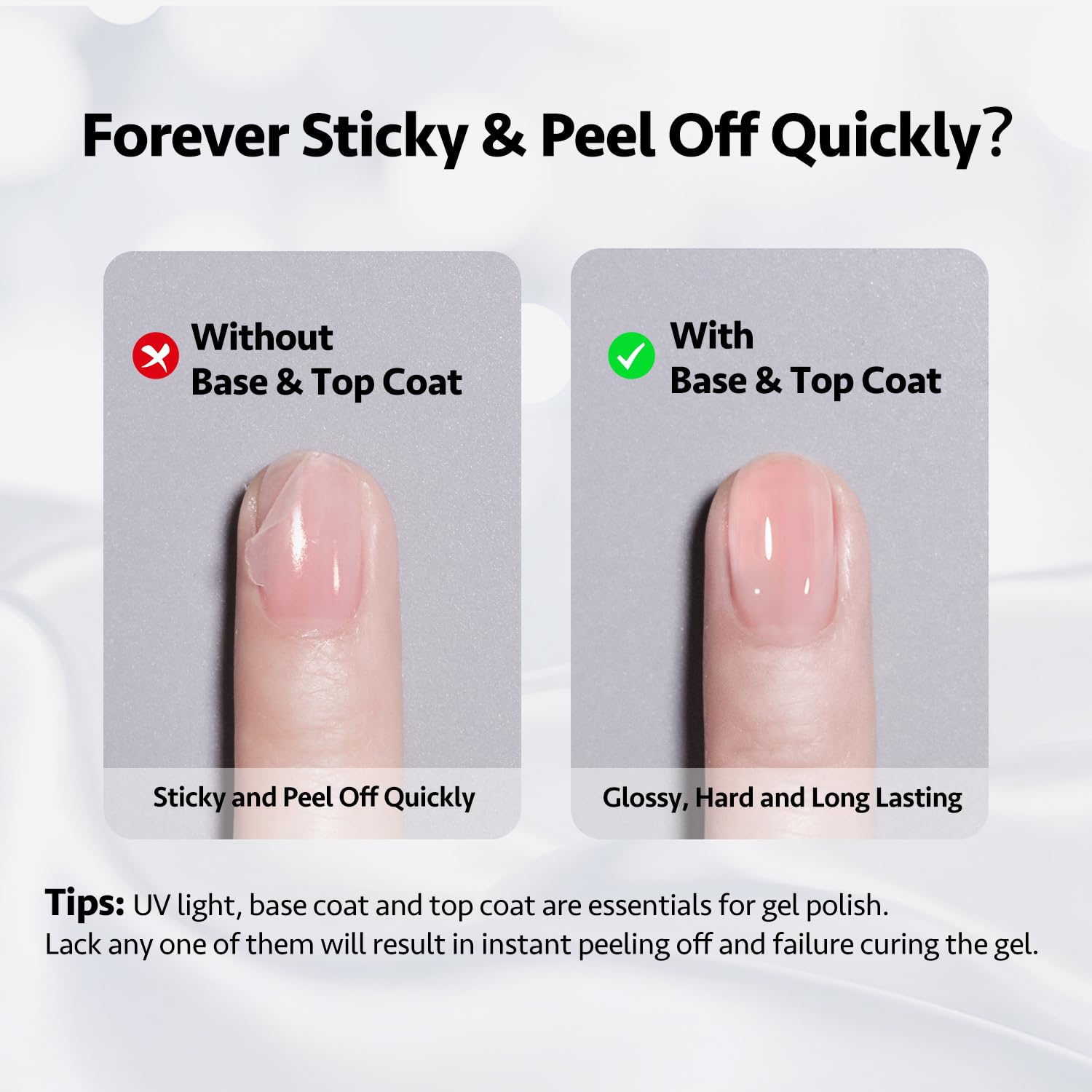 Crystal-clear nail extension created using GAOY Clear Builder Gel by BodyBlissEssentials, demonstrating seamless application and natural-looking strength.