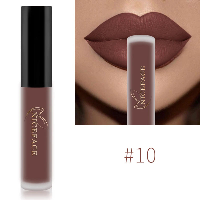 Nude Liquid Lipsticks Waterproof Velvet Matte Lip Gloss Long Lasting