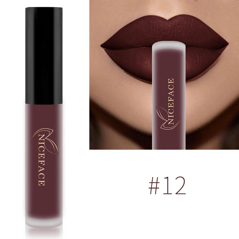 Nude Liquid Lipsticks Waterproof Velvet Matte Lip Gloss Long Lasting