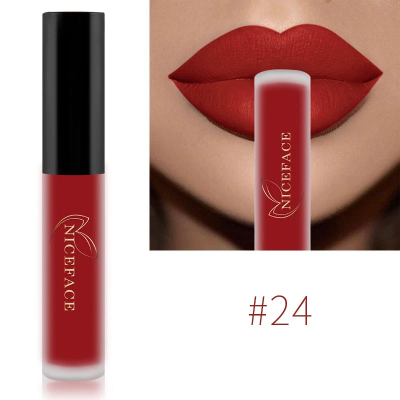 Nude Liquid Lipsticks Waterproof Velvet Matte Lip Gloss Long Lasting