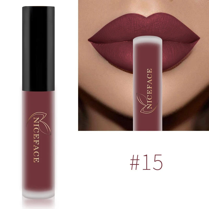 Nude Liquid Lipsticks Waterproof Velvet Matte Lip Gloss Long Lasting