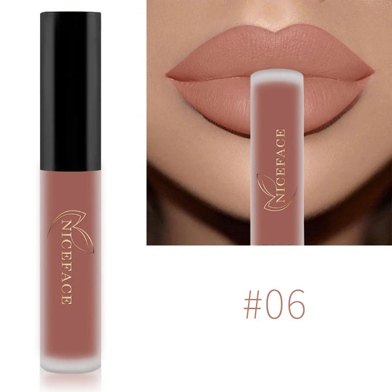 Nude Liquid Lipsticks Waterproof Velvet Matte Lip Gloss Long Lasting