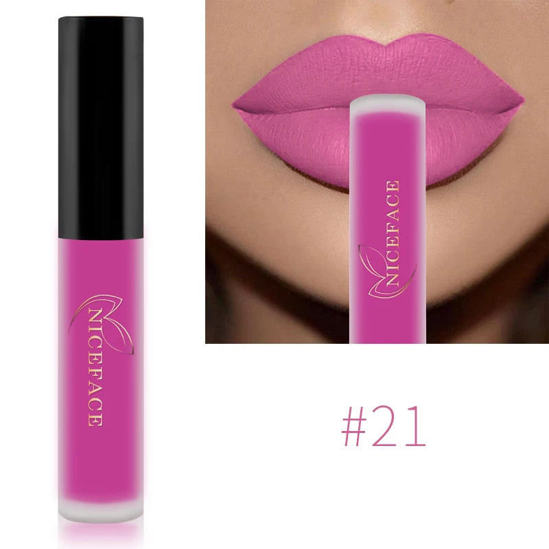 Nude Liquid Lipsticks Waterproof Velvet Matte Lip Gloss Long Lasting
