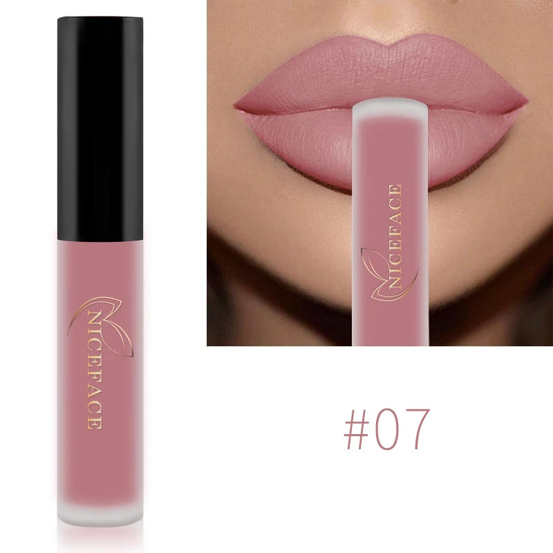 Nude Liquid Lipsticks Waterproof Velvet Matte Lip Gloss Long Lasting