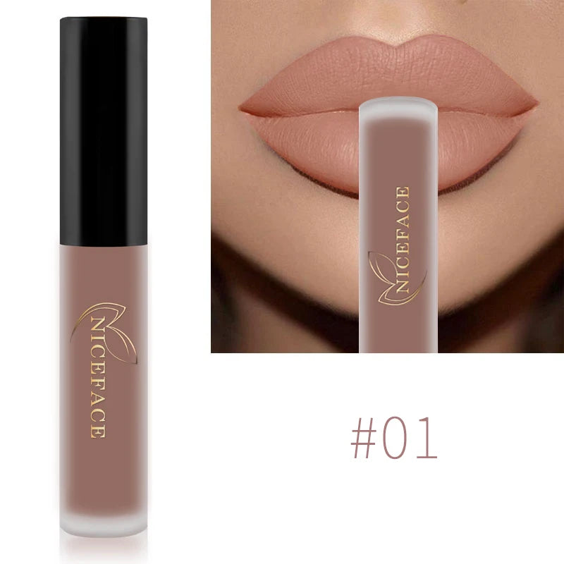 Nude Liquid Lipsticks Waterproof Velvet Matte Lip Gloss Long Lasting