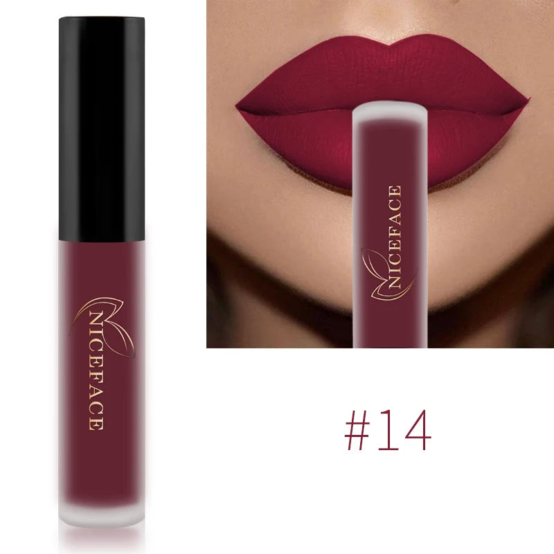Nude Liquid Lipsticks Waterproof Velvet Matte Lip Gloss Long Lasting