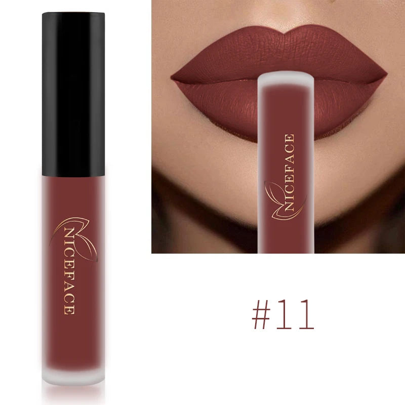 Nude Liquid Lipsticks Waterproof Velvet Matte Lip Gloss Long Lasting