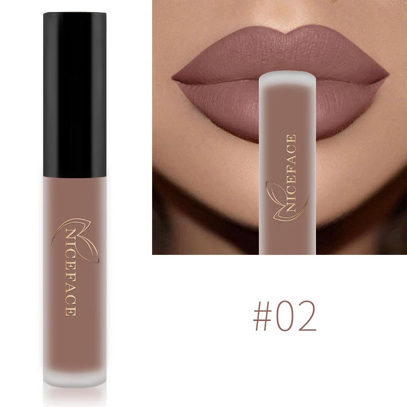 Nude Liquid Lipsticks Waterproof Velvet Matte Lip Gloss Long Lasting