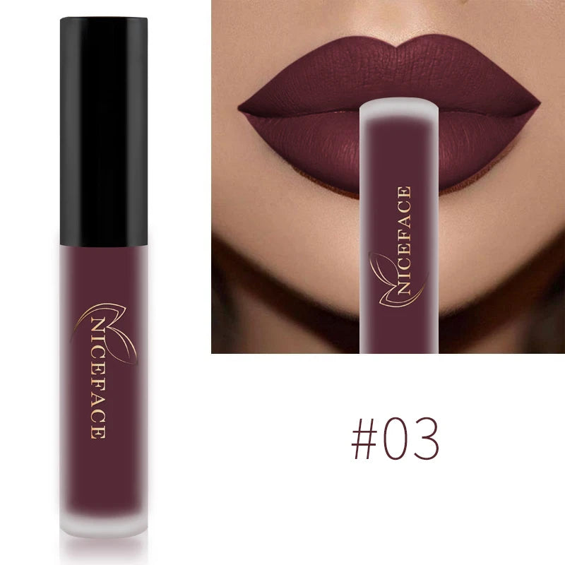 Nude Liquid Lipsticks Waterproof Velvet Matte Lip Gloss Long Lasting