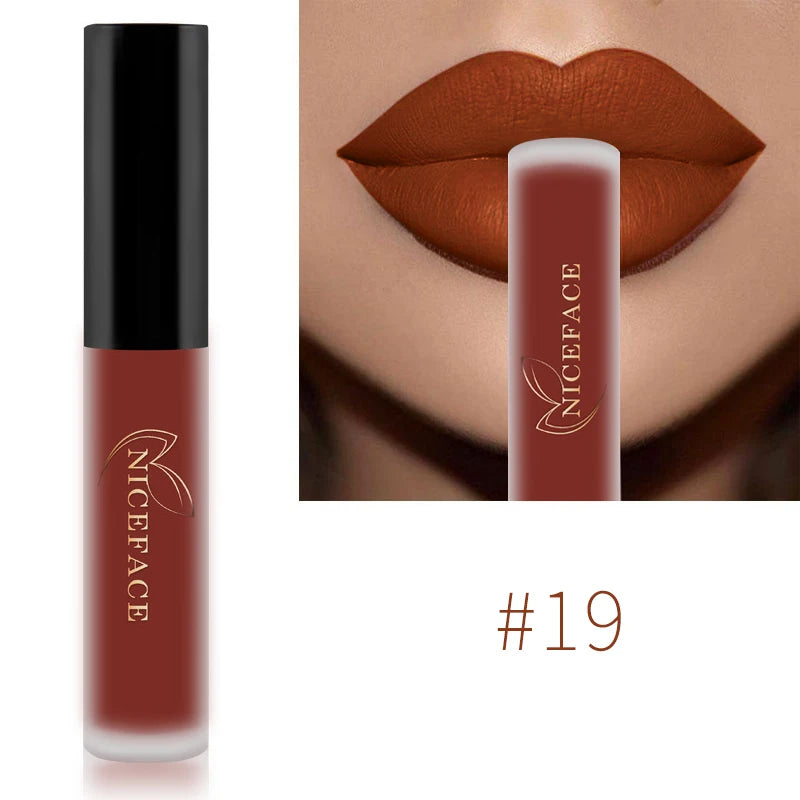 Nude Liquid Lipsticks Waterproof Velvet Matte Lip Gloss Long Lasting