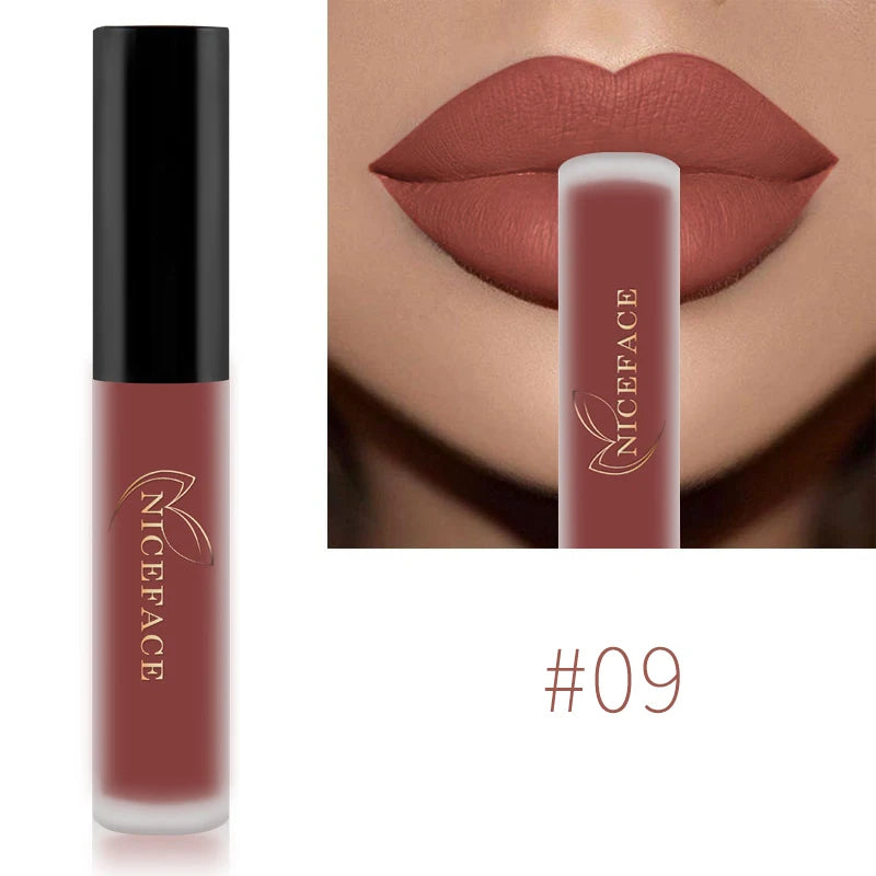 Nude Liquid Lipsticks Waterproof Velvet Matte Lip Gloss Long Lasting
