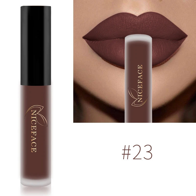 Nude Liquid Lipsticks Waterproof Velvet Matte Lip Gloss Long Lasting