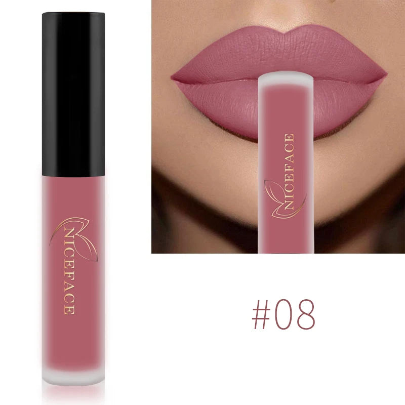Nude Liquid Lipsticks Waterproof Velvet Matte Lip Gloss Long Lasting