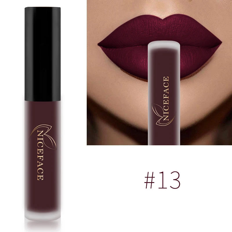Nude Liquid Lipsticks Waterproof Velvet Matte Lip Gloss Long Lasting