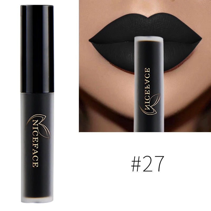 Nude Liquid Lipsticks Waterproof Velvet Matte Lip Gloss Long Lasting