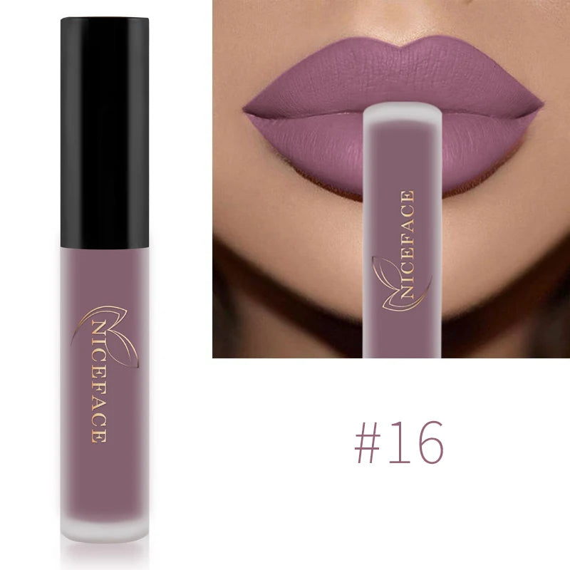 Nude Liquid Lipsticks Waterproof Velvet Matte Lip Gloss Long Lasting