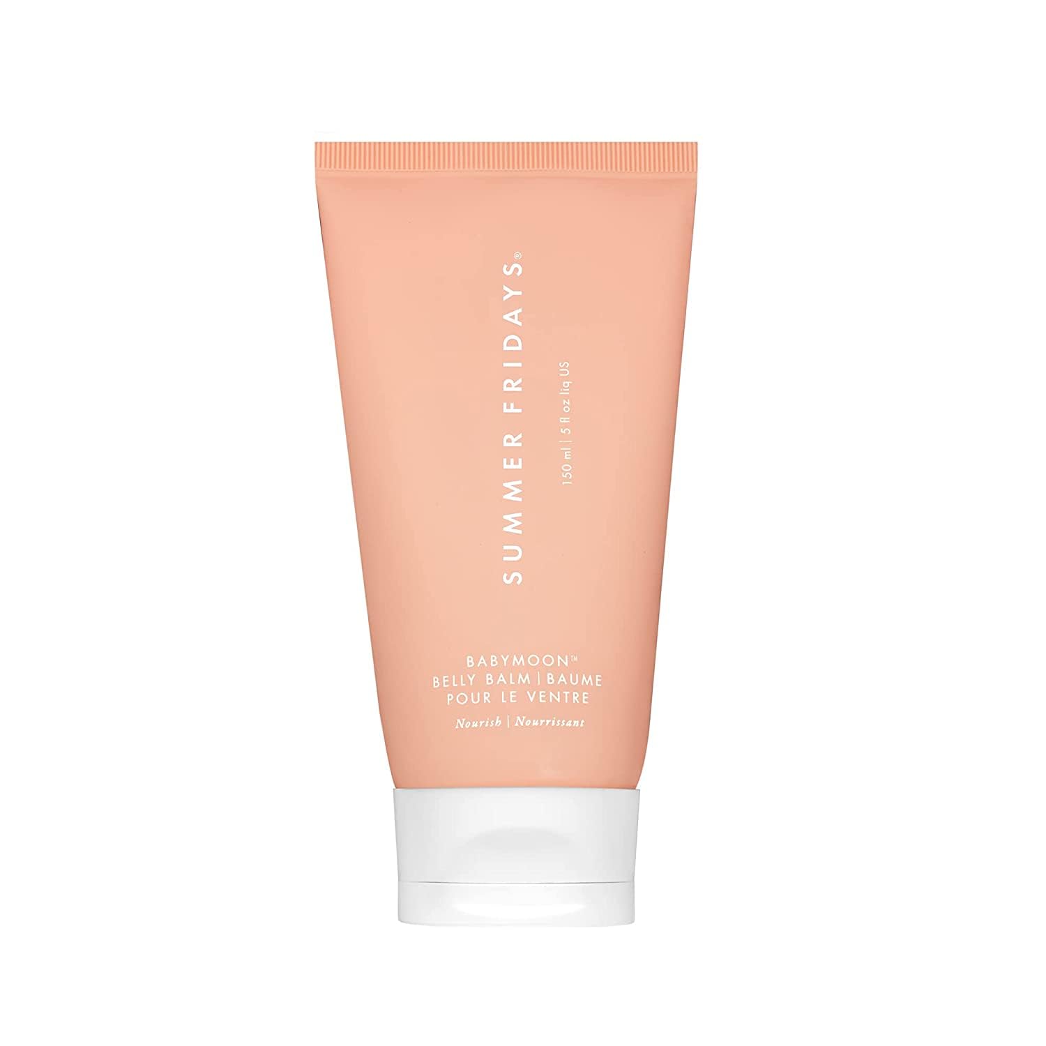 Summer Fridays Babymoon Belly Balm from BodyBlissEssentials, featuring its calming packaging, a rich, hydrating formula designed for expecting mothers