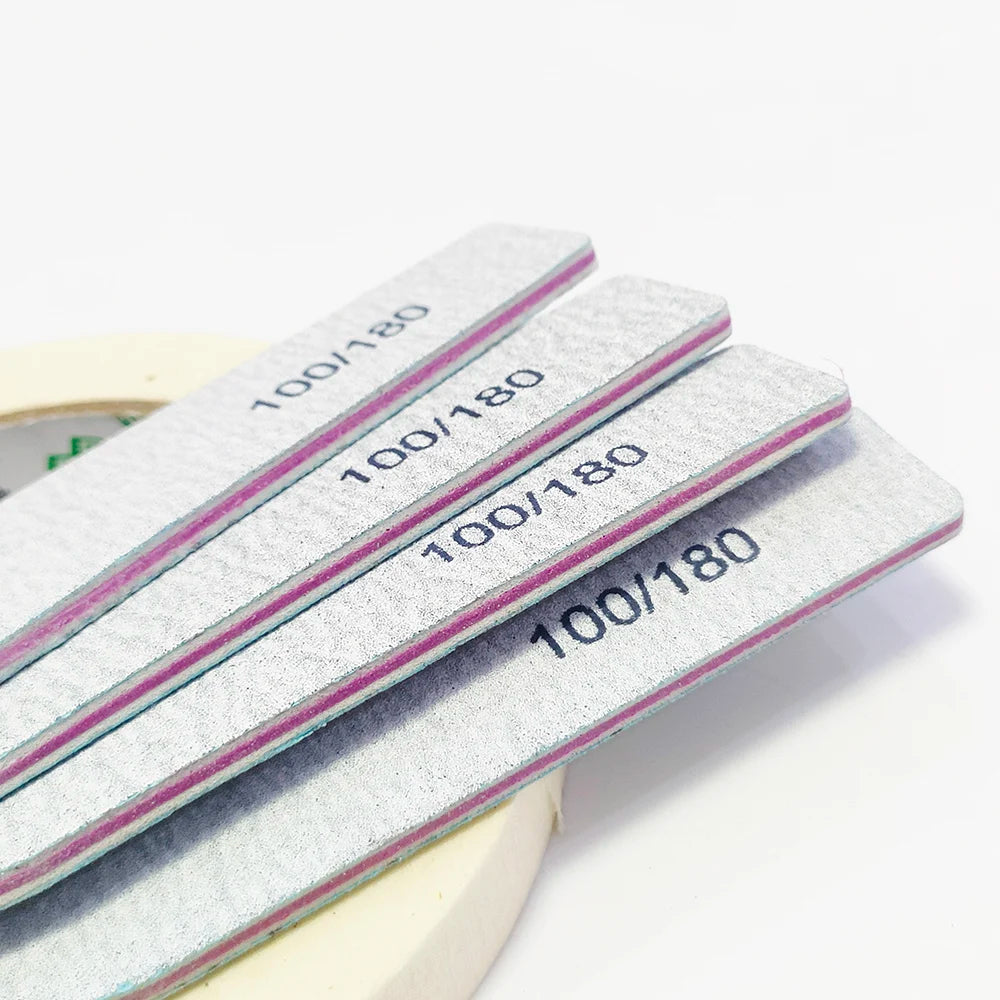 Nail File Buffer 100/180 Grit Half Moon Nail Files Manicure Tool