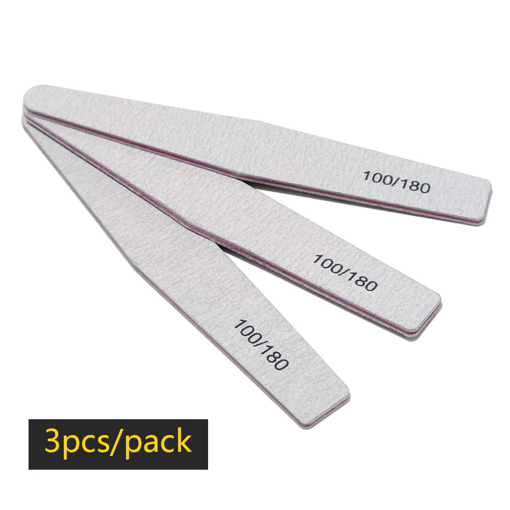 Nail File Buffer 100/180 Grit Half Moon Nail Files Manicure Tool