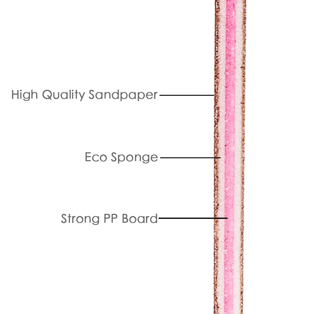 Nail File Buffer 100/180 Grit Half Moon Nail Files Manicure Tool