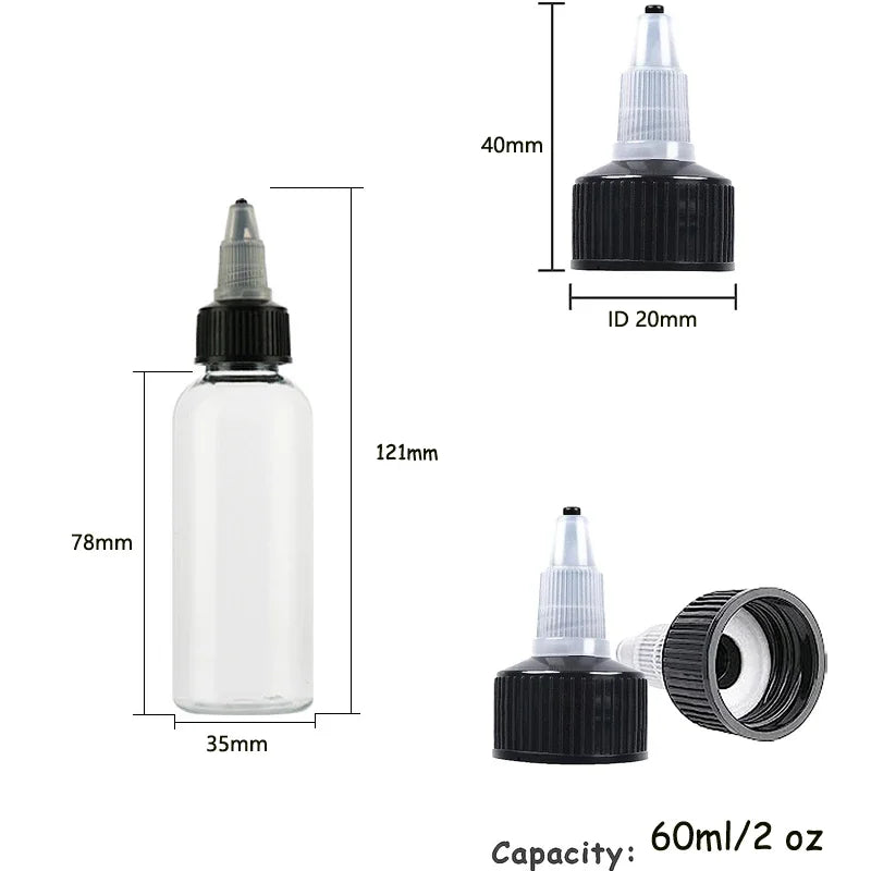 30PCS 30ml/60ml/100ml/120ml Plastic Refillable Bottle Pigment Ink Containers