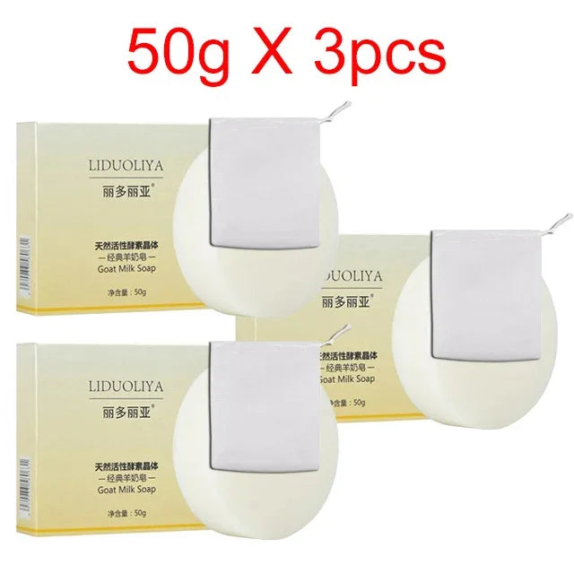 Goat Milk Silk Protein Handmade Soap With Foam Net Brightening Oil Control