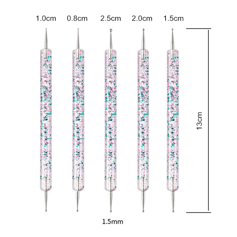 Nail Point Drill Pen Wooden Pen Bar Stirring Nail Polish Draw Pen