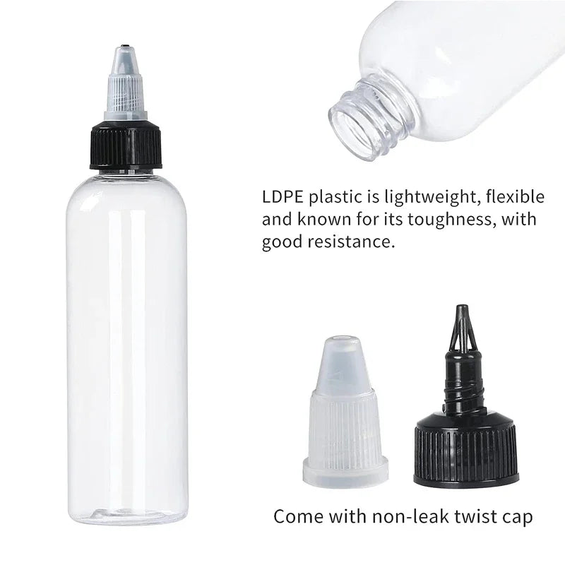30PCS 30ml/60ml/100ml/120ml Plastic Refillable Bottle Pigment Ink Containers