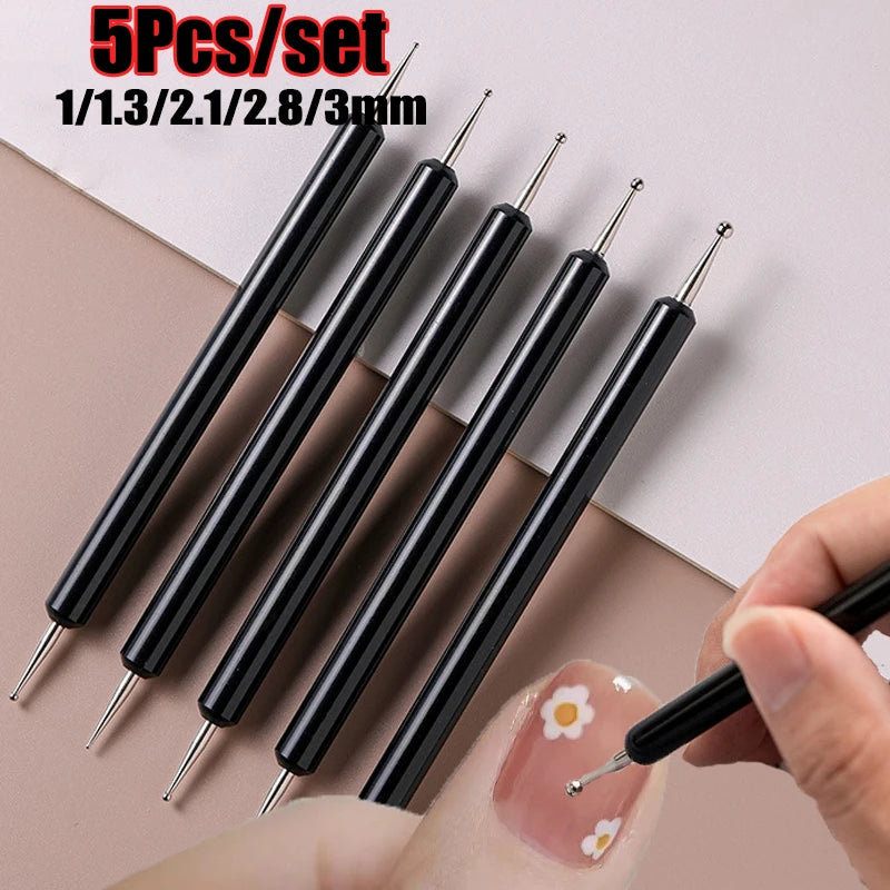 1/2Pc Double-ended Silicone Nail Art Carved Pen Multi-Function Nail Brush