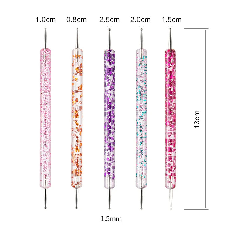 Nail Point Drill Pen Wooden Pen Bar Stirring Nail Polish Draw Pen