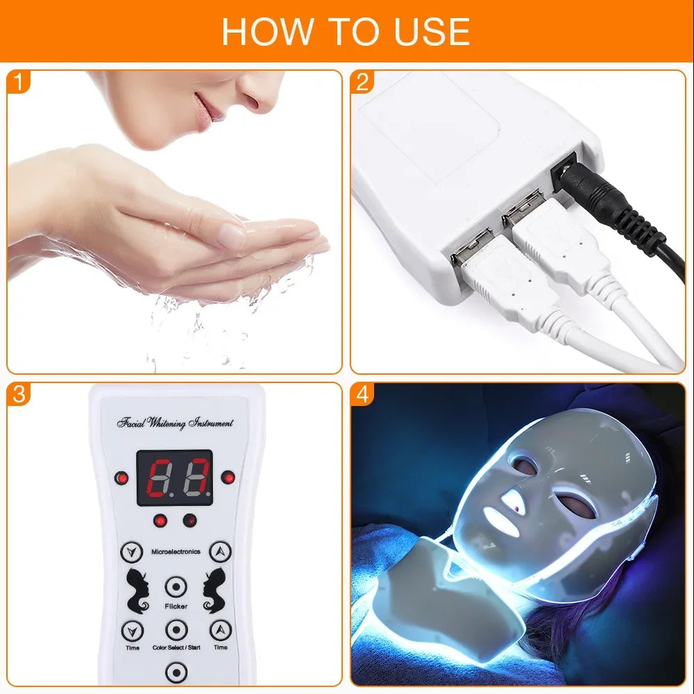 Hot Sell LED Face Mask Red Light Therapy Whiten Brighten The Skin