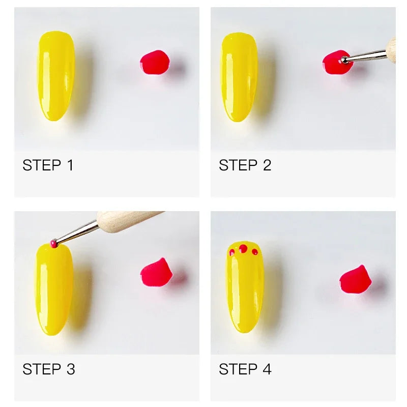 Nail Point Drill Pen Wooden Pen Bar Stirring Nail Polish Draw Pen