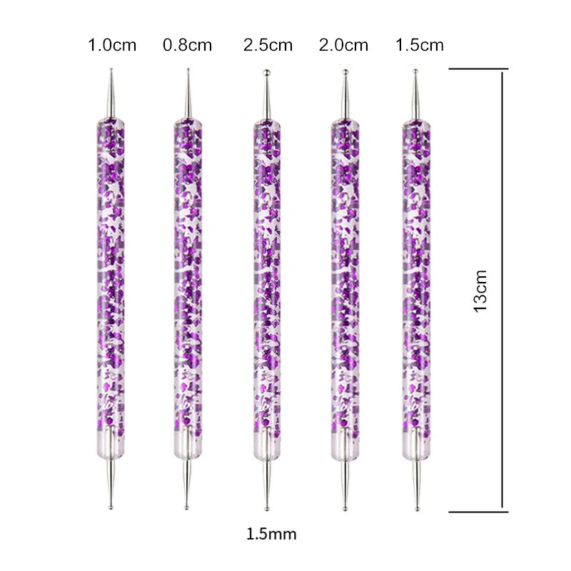 Nail Point Drill Pen Wooden Pen Bar Stirring Nail Polish Draw Pen