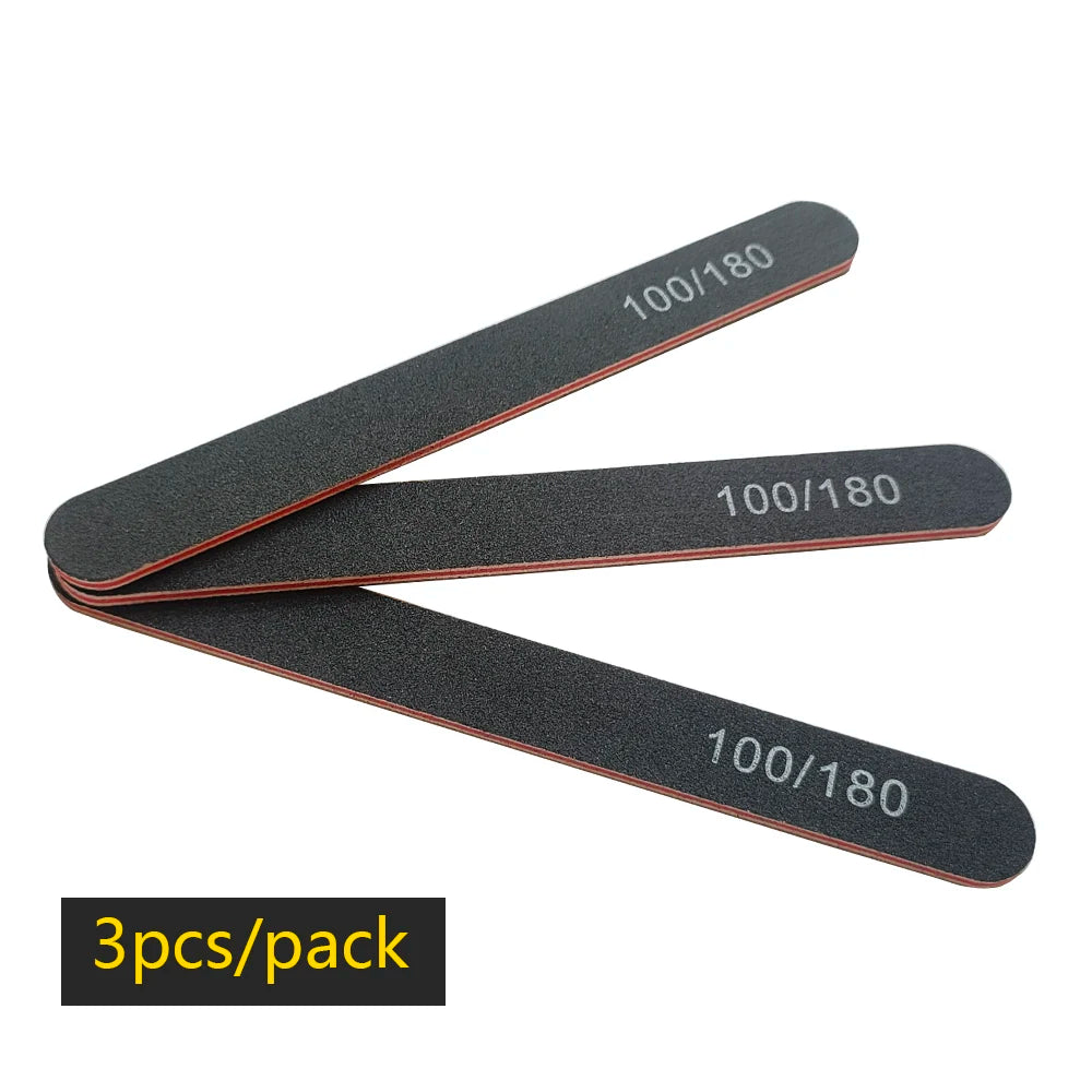 Nail File Buffer 100/180 Grit Half Moon Nail Files Manicure Tool