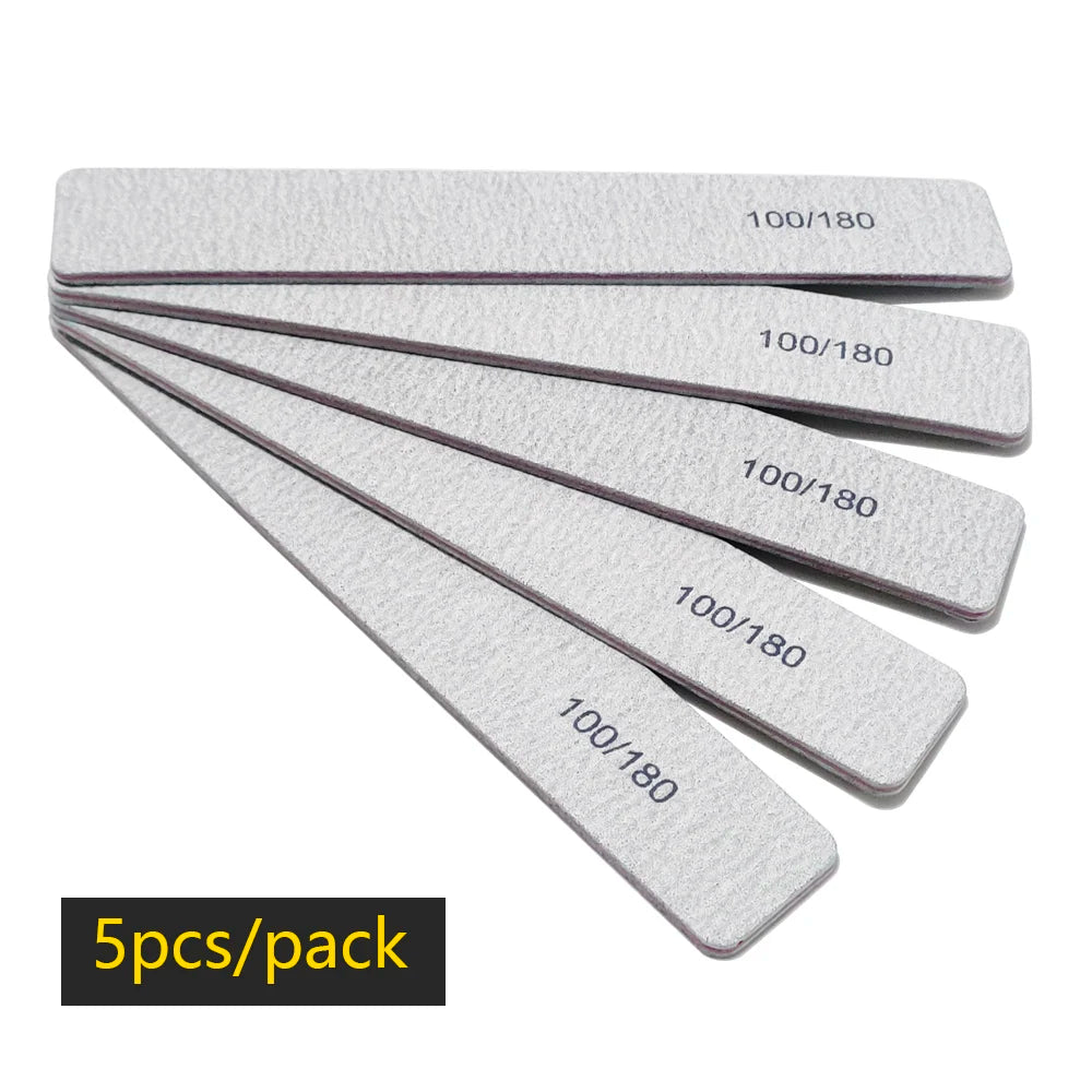 Nail File Buffer 100/180 Grit Half Moon Nail Files Manicure Tool