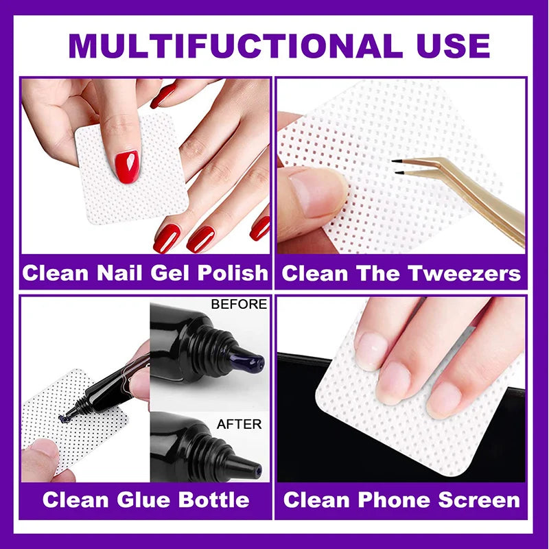 Lint Free Nail Wipes Nail Polish Remover Cleaning Wipes