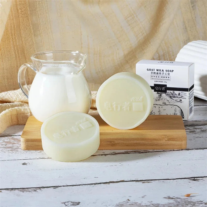 Goat Milk Silk Protein Handmade Soap With Foam Net Brightening Oil Control