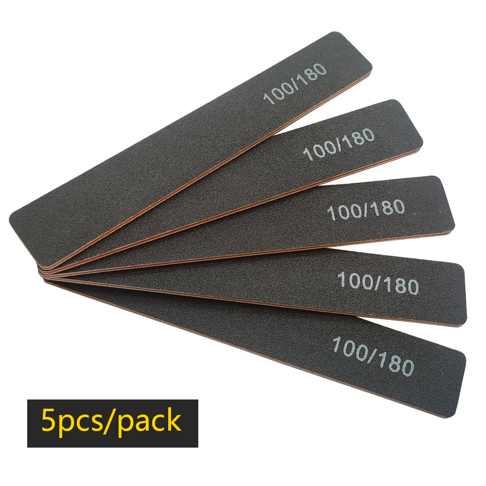 Nail File Buffer 100/180 Grit Half Moon Nail Files Manicure Tool