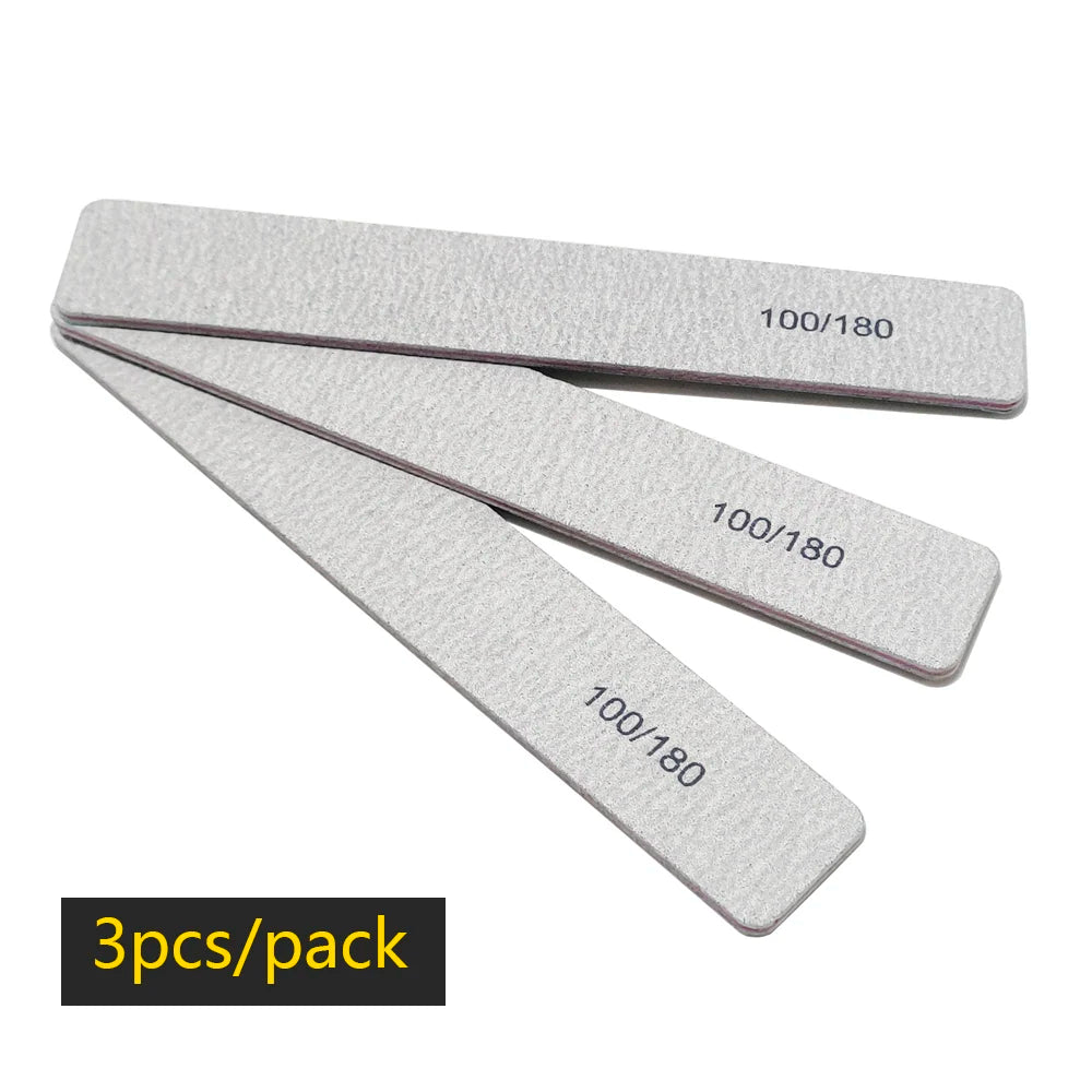 Nail File Buffer 100/180 Grit Half Moon Nail Files Manicure Tool